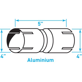 Truck Exhaust Coupler Double 16g, ​Aluminized Steel - 4"